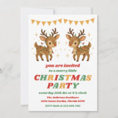Retro Reindeer Editable Christmas Party Kaart (Voorkant)