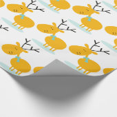 Retro Reindeer Holiday kerstpapier Cadeaupapier (Hoek)