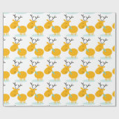 Retro Reindeer Holiday kerstpapier Cadeaupapier (Vlak)