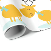 Retro Reindeer Holiday kerstpapier Cadeaupapier (Rol Hoek)
