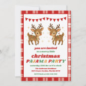 Retro Reindeer Pajama Christmas Party Editable Kaart (Voorkant)