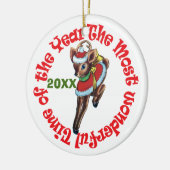 Retro Reindeer Personaliseerd Keramisch Ornament (Links)