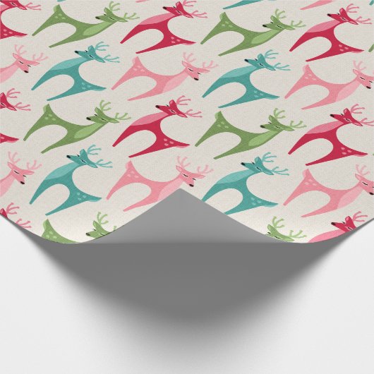 Retro Reindeer ©studioxtine Cadeaupapier (Hoek)