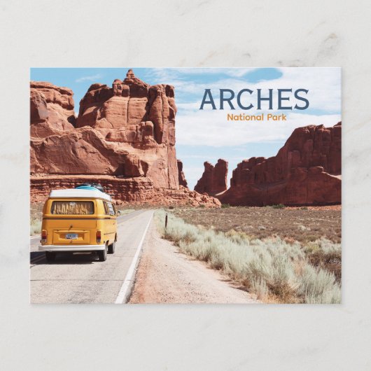 Retro Reis Arches National Park Briefkaart (Voorkant)