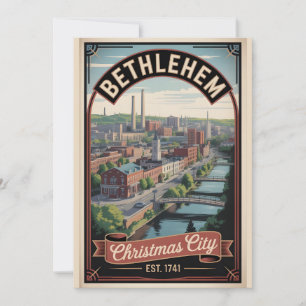 Retro Reis Bethlehem Pennsylvania Feestdagenkaart