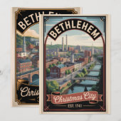 Retro Reis Bethlehem Pennsylvania Feestdagenkaart (Voorkant / Achterkant)
