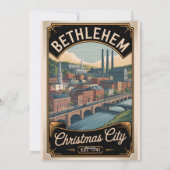 Retro Reis Bethlehem Pennsylvania Feestdagenkaart (Achterkant)