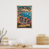 Retro Reis Burlington Vermont Poster (Keuken)