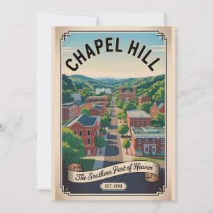 Retro Reis Chapel Hill North Carolina Feestdagenkaart