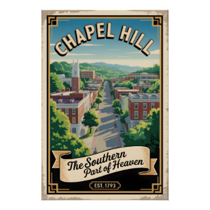 Retro Reis Chapel Hill North Carolina Perfect Poster