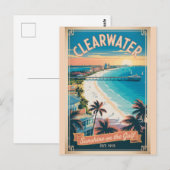 Retro Reis Clearwater Florida Briefkaart (Voorkant / Achterkant)