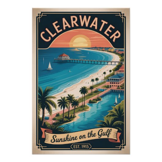 Retro Reis Clearwater Florida Perfect Poster (Voorkant)