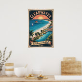 Retro Reis Clearwater Florida Poster (Keuken)