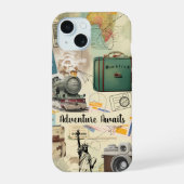 Retro Reis Collage iPhone 15 Case (Achterkant)