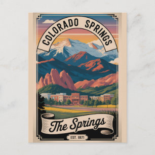 Retro Reis Colorado Springs Colorado Briefkaart