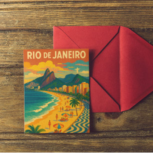 Retro Reis Copacabana Rio de Janeiro Brazilië  Briefkaart