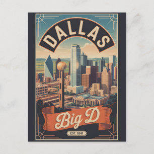 Retro Reis Dallas Texas Big D Briefkaart