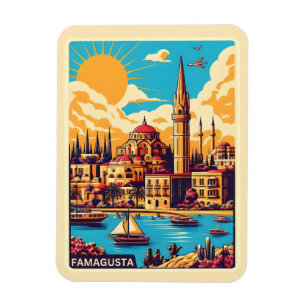 Retro reis Famagusta Strand Cyprus cadeaus Magneet