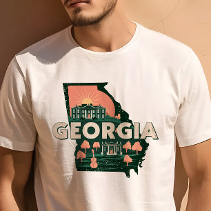 Retro Reis Iconische Georgia Grafisch T-shirt