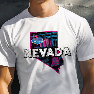 Retro Reis Iconische Nevada Grafiek T-shirt