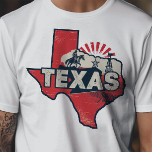 Retro Reis Iconische Texas Grafiek T-shirt