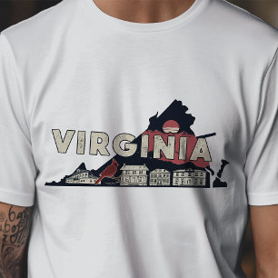 Retro Reis Iconische Virginia Grafisch T-shirt