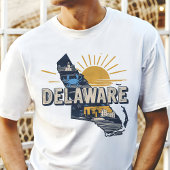 Retro Reis Icoon Delaware Grafisch T-shirt