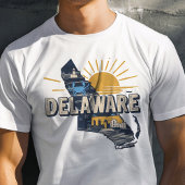 Retro Reis Icoon Delaware Grafisch T-shirt