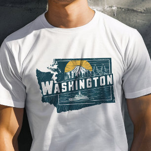 Retro Reis Icoon Washington Grafisch T-shirt