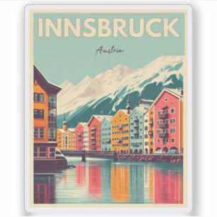 Retro reis Innsbruck Tirol - Oostenrijkse Alpen ca Sticker