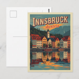 Retro reis Innsbruck Tirol - Oostenrijkse Alpen ge Briefkaart