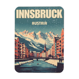 Retro reis Innsbruck Tirol - Oostenrijkse Alpen ge Magneet