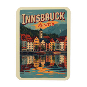 Retro reis Innsbruck Tirol - Oostenrijkse Alpen ge Magneet