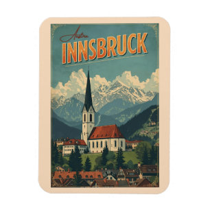Retro reis Innsbruck Tirol - Oostenrijkse Alpen ge Magneet