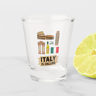 Retro Reis Italië Iconische Nationale Symbolen Shot Glas
