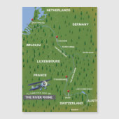 Retro reis kaart van de rivier de Rijn. (Voorkant)