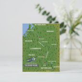 Retro reis kaart van de rivier de Rijn. (Staand voorkant)