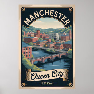 Retro Reis Manchester New Hampshire Poster
