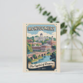 Retro Reis Montgomery Alabama Briefkaart (Staand voorkant)