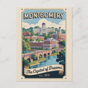 Retro Reis Montgomery Alabama Briefkaart