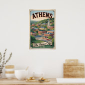 Retro Reis naar Athens Georgia Poster (Keuken)
