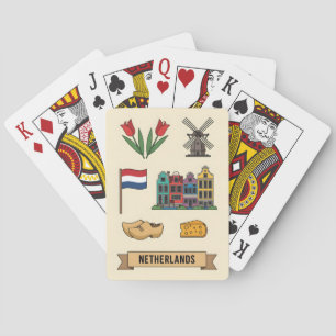 Retro Reis Nederland Icoon Culturele Symbolen Pokerkaarten