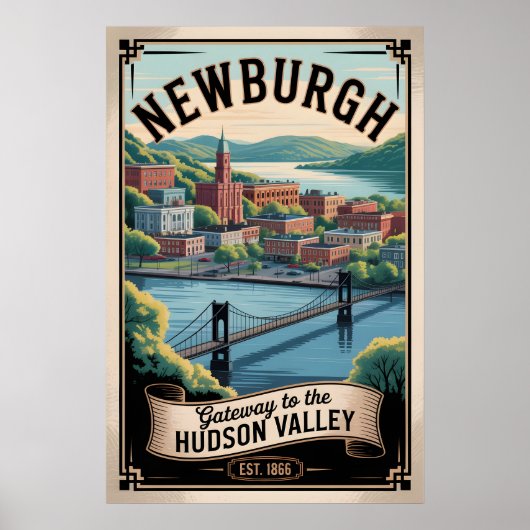 Retro Reis Newburgh New York Poster (Voorkant)