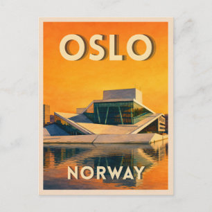 Retro Reis Oslo Noorwegen Schilderachtige Waterfro Briefkaart