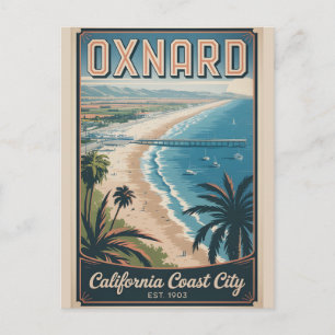 Retro Reis Oxnard Californië Feestdagenkaart