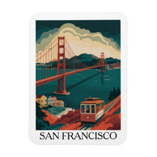 Retro Reis San Francisco Golden Gate-brug Magneet