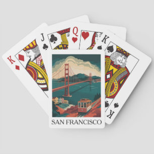 Retro Reis San Francisco Golden Gate-brug Pokerkaarten