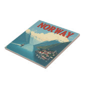  retro reis | Schilderachtig schoonheid van Noorwe Tegeltje (Zijkant)