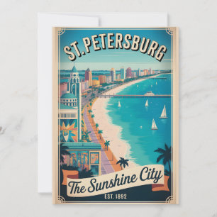 Retro Reis St. Petersburg Florida Feestdagenkaart