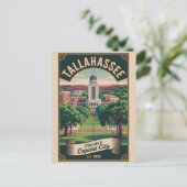 Retro Reis Tallahassee Florida Briefkaart (Staand voorkant)